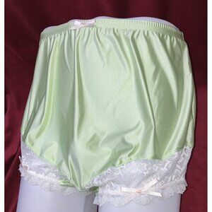 L Ritzy Knickers Mushroom Gusset Granny Panty Silky Nylon Satin Brief Sissy